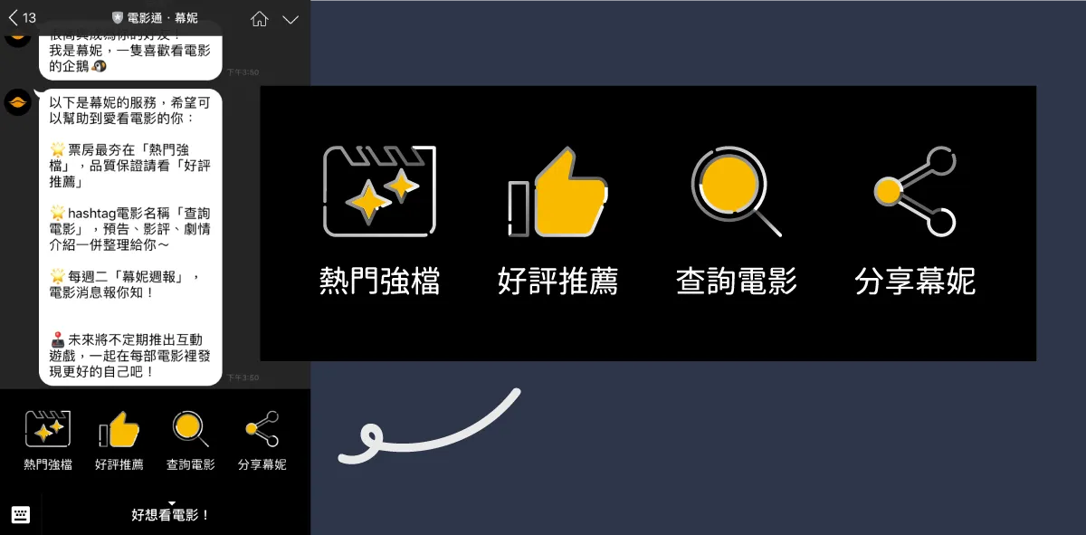 給電影愛好者的主選單