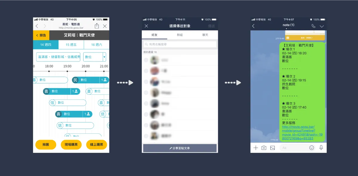STEP 2｜選擇時段，發給朋友！