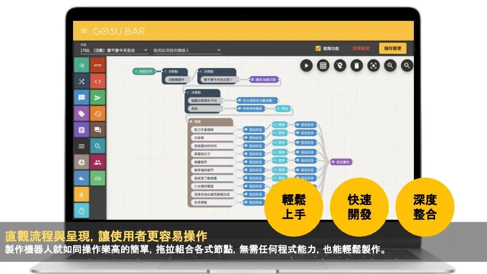 GOSU BAR 流程編輯器示意圖